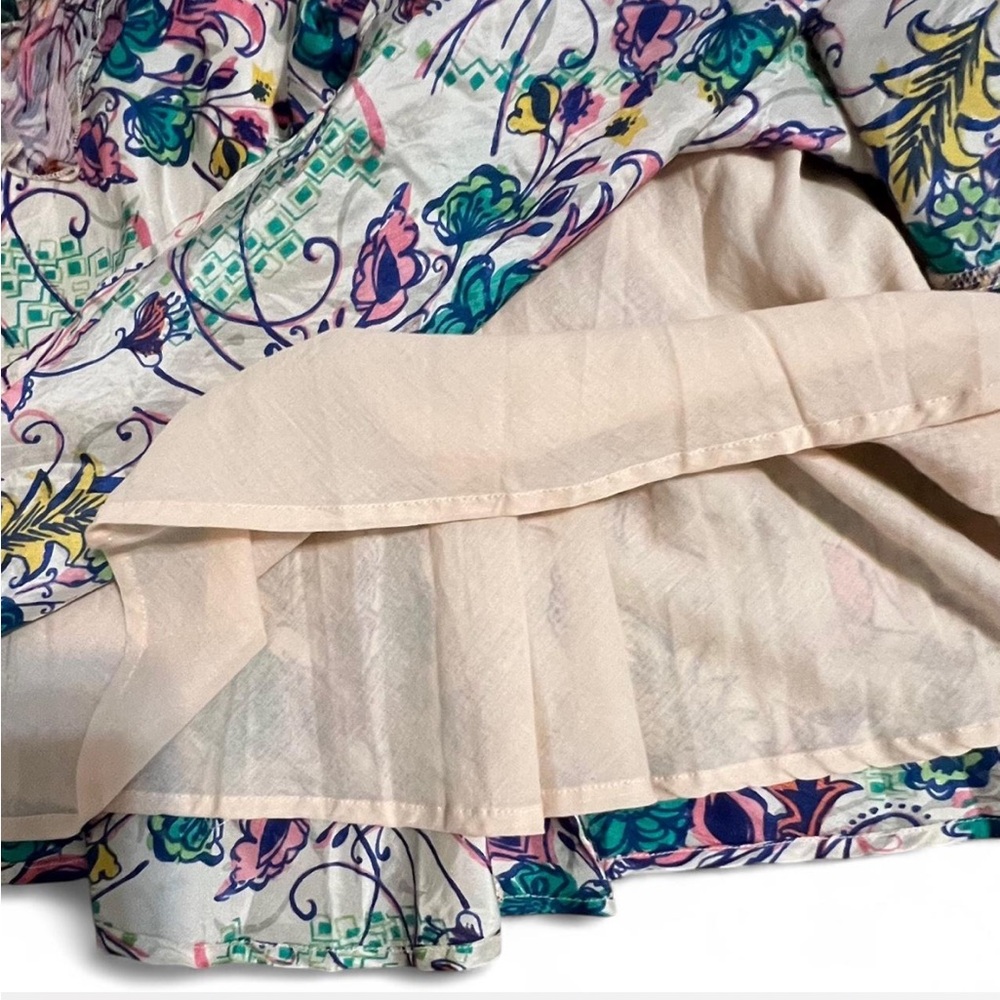 Designer Sundance Floral Silk Lightweight, Flowy Fit and Flare Lined Dress Sz 14 - Picture 7 of 9